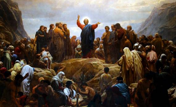 Jesús en el monte de las bienaventuranzas